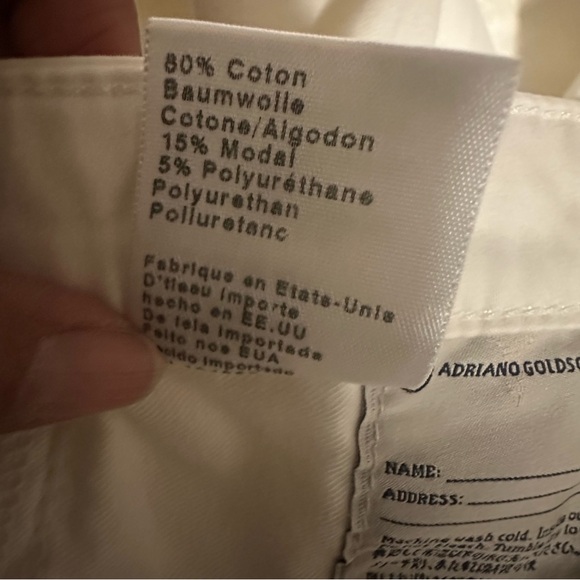 Adriano Goldschmied Women's jeans the Stevie ankle slim straight ankle White 28R - Picture 15 of 16